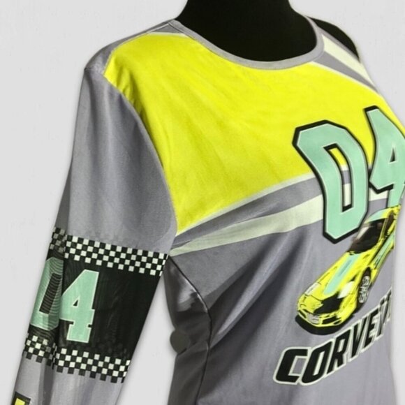 General Motors Corvette Graphic Mini Bodycon Dress Purple M - Picture 4 of 12